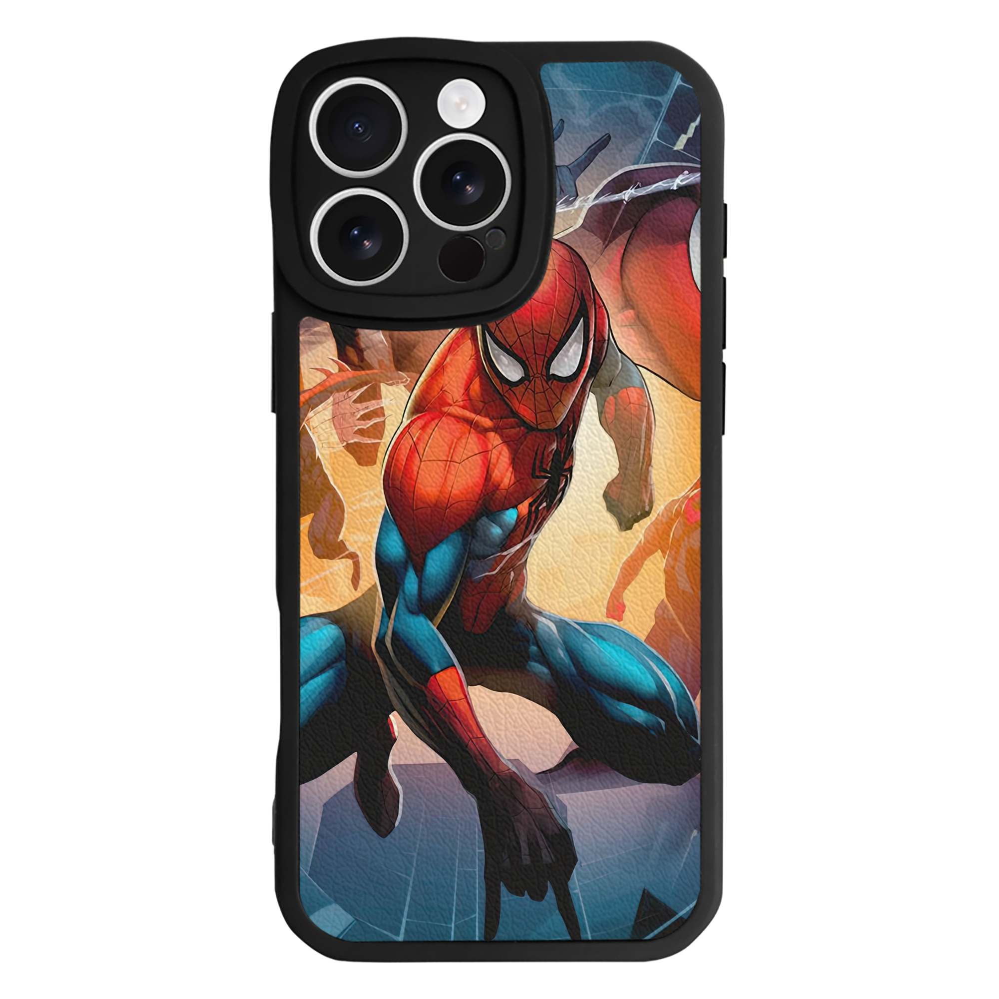 Spider Man スパイダーマン 【iPhone 16シリーズ対応】シリコンスマホケース（レザー調） 材質：シリコン
